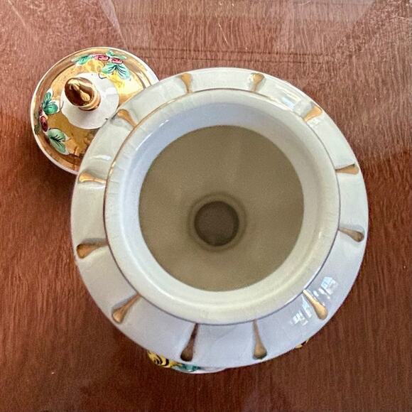 Vintage ELPA Alcobaca Portugal Hand Painted Gilded Ginger Jar Urn - Picture 5 of 11